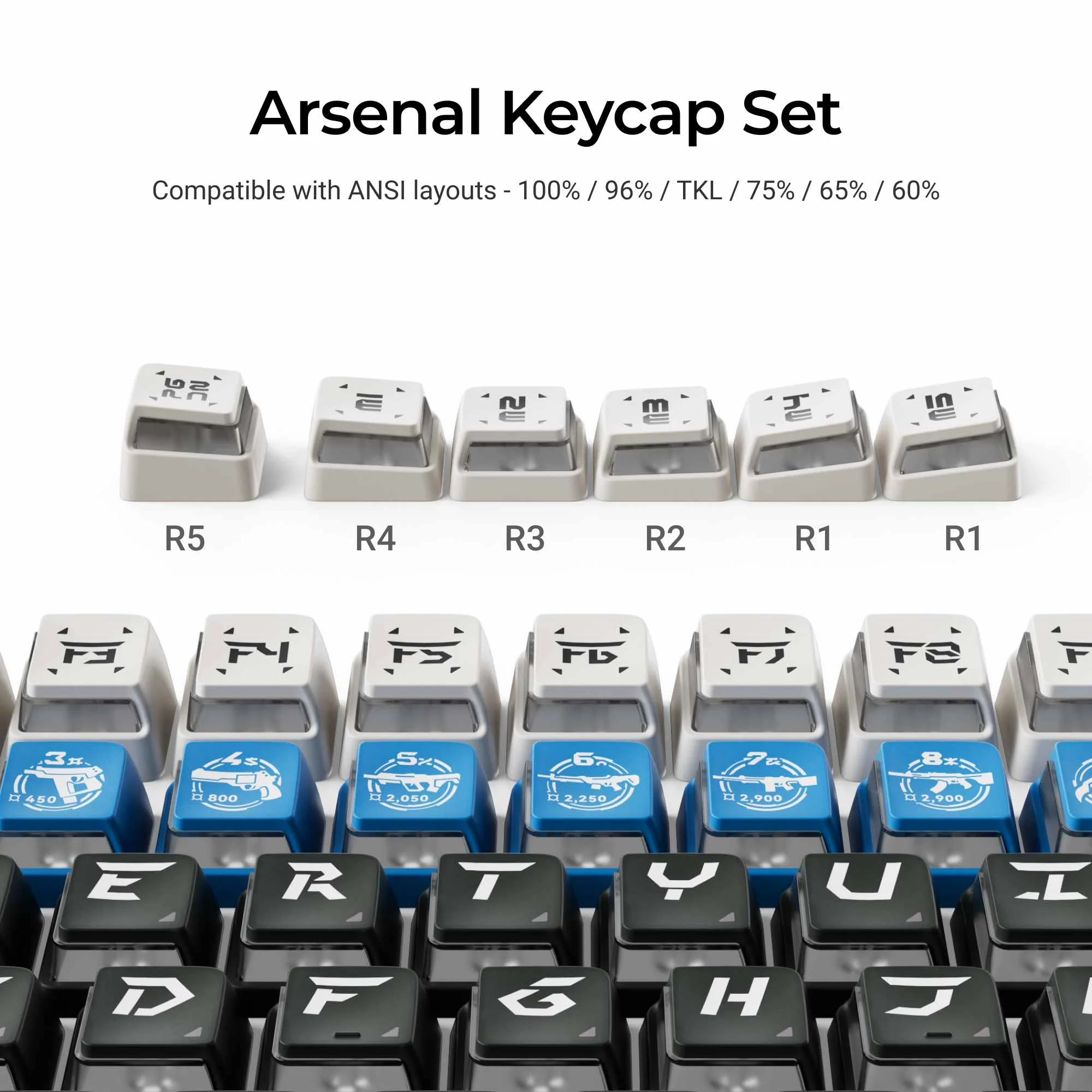 Arsenal - Nuclear Power Shine-through Dye-Sub PBT Full Keycap Set - Image 3
