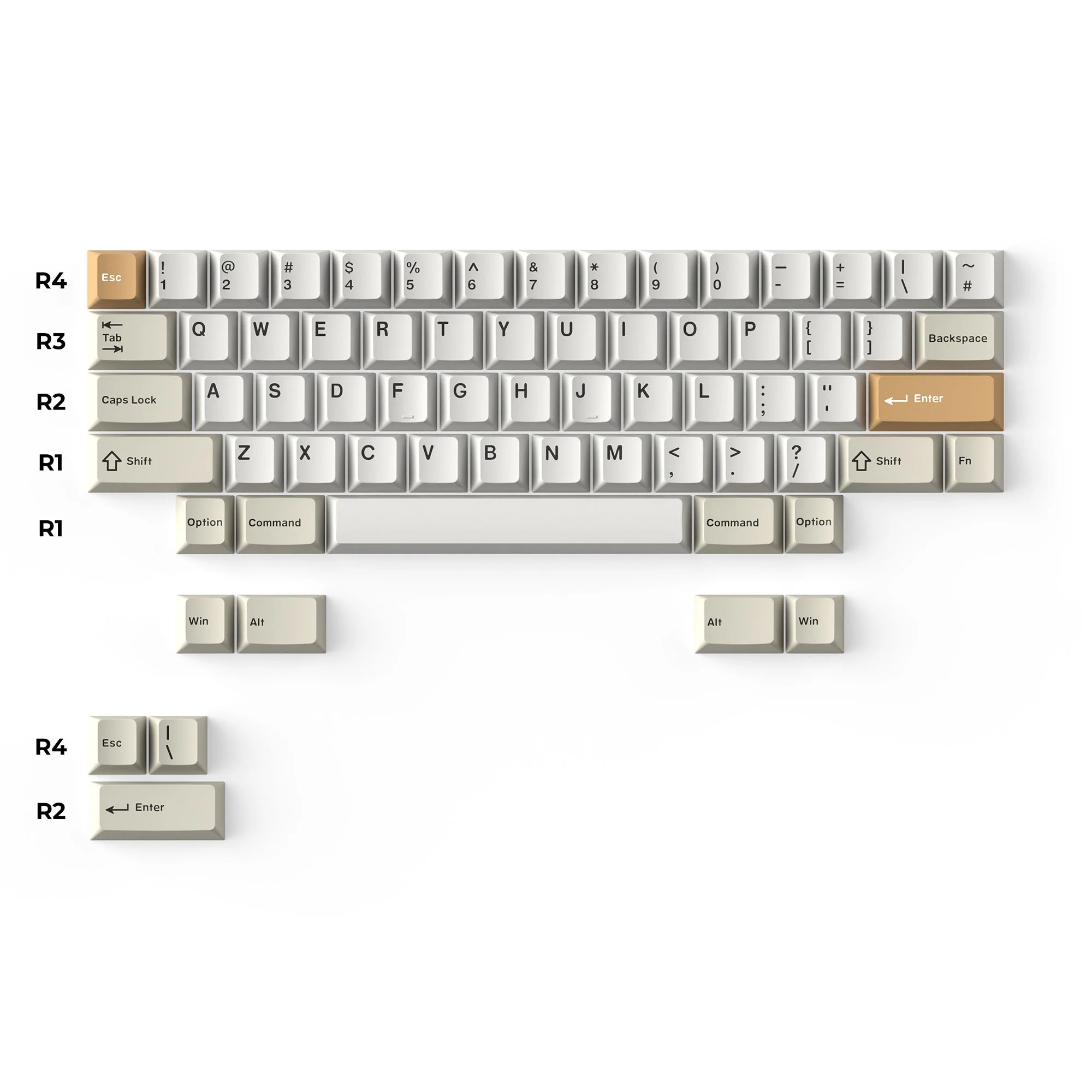 Cherry Profile Double - Shot PBT Full Set Keycaps - Camel - Image 3