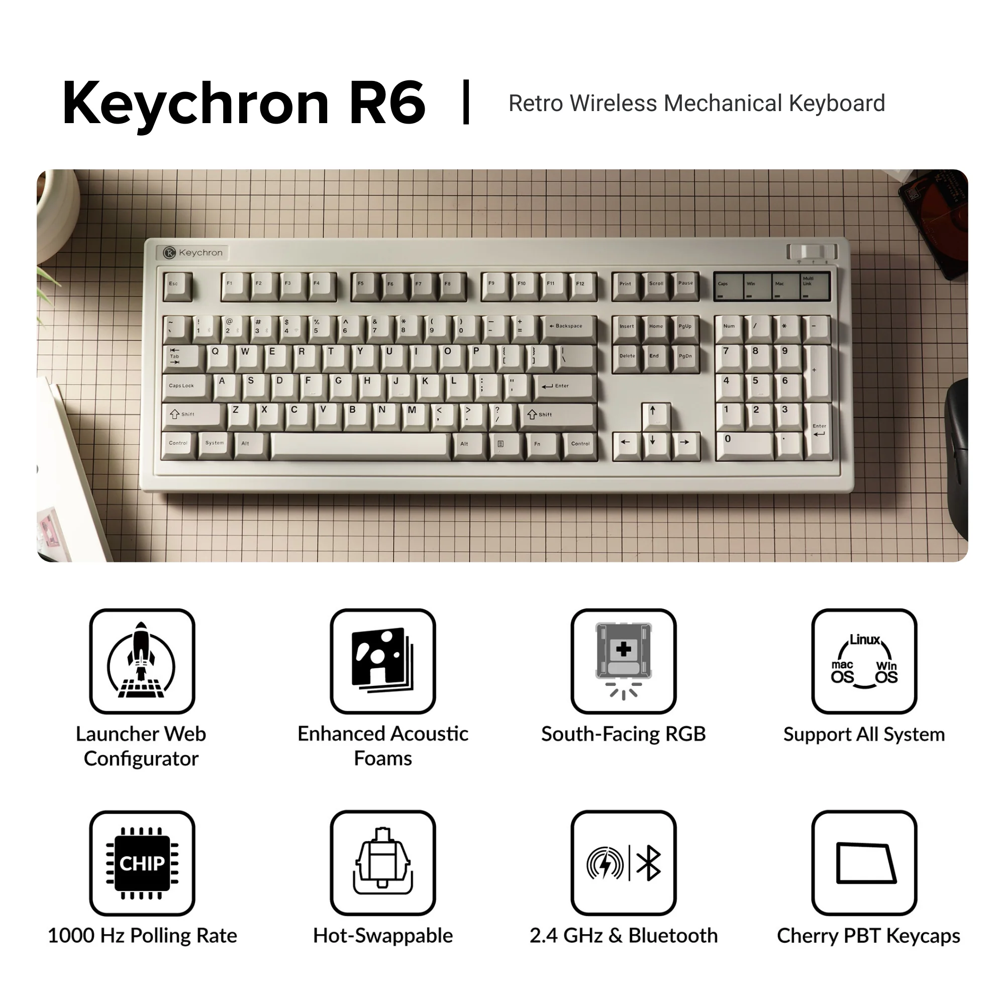 Keychron R6 QMK Wireless Mechanical Keyboard - Image 4